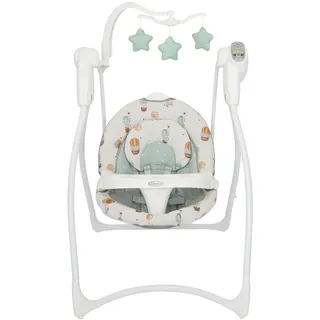 Graco Lovin' Hug Schaukel mit 6 Schwunggeschwindigkeiten, Musik, 4 Liegepositionen und zusammenklappbar zur Aufbewahrung, geeignet ab Geburt bis ca. 6 Monate (0-9 kg), Up & Away Fashion