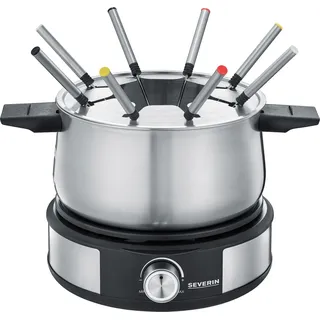 Severin FO 2471 Fondue-Crêpes-Kombi 1500 W Edelstahl schwarz