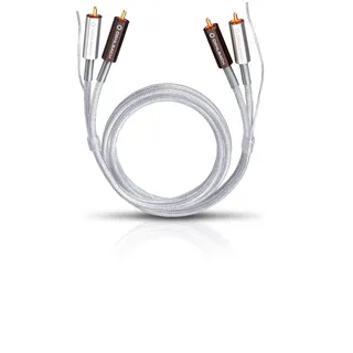 Oehlbach Silver Express Plus 200 - Erstklassiges Stereo Phono Cinch-Kabel Set für Plattenspieler & Verstärker - SPOFC & 2-Fach Schirmung - 2 m - Silber
