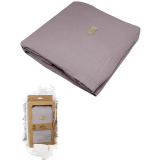 Babydecke Musselin-Decke 4 lagig 120x120, Weiche & Atmungsaktive Decke für Babys, bistyle, GOTS zertifiziert, 100% Bio-Baumwolle, Geschenk Junge & Mädchen grau