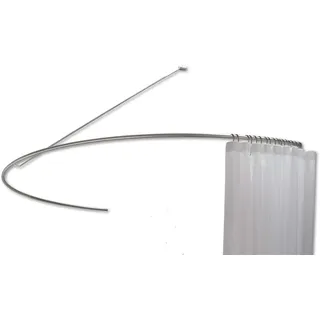 Duschvorhangstange Halbkreis 140 cm, gebogene U-Form für Badewannen, Wandabhängung, Edelstahl matt, Duschstange - PHOS Design