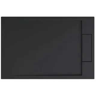 doporro Duschwanne 90 x 120 x 4 cm Mineralguss Anthrazit