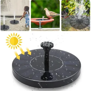 Izrielar 1,5W Solarpumpe Solar Springbrunnen Solar Rund ⌀160mm für Garten, Vogel-Bad, Wasserspiel Dekoration, Teich Solar Fontäne Pumpe