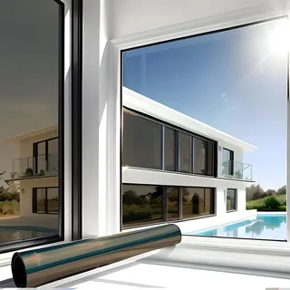 Marapon Spiegelfolie Fenster Sichtschutz [44.5x200 cm] Fensterfolie Sonnenschutz außen ohne Rückstände - Spiegelfolie Fenster Sichtschutz - Sonnenschutzfolie Fenster - Dachfenster verdunkeln