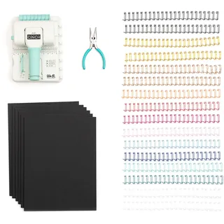 We R Makers Mini Cinch Bindegerät - Buchbinder Set Inkl. 16 Drahtbindekämme, 6 Buchplatten von 20 x 28 cm und Schneidezange - für Buch Binden, Agenden und Journale bis 30,5 cm