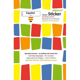 phiep Verlag GmbH & Co. KG mindmemo Vokabel Sticker - Grundwortschatz Spanisch / Deutsch - 280 Vokabel Aufkleber für Kinder und Erwachsene Spanisch lernen leicht gemacht ... Lernen ganz einfach - 3D Lernhilfe