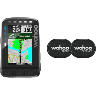 Wahoo ELEMNT ROAM V2 GPS-Fahrradcomputer & Wahoo RPM Geschwindigkeits- und Trittfrequenzsensor, Bluetooth/ANT+