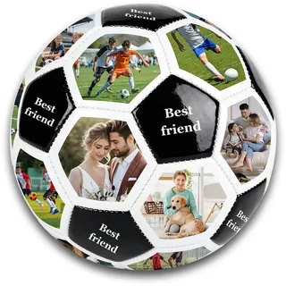 Personalisierter Foto Fußball mit Name & Text – Individueller Größe 5 Ball mit Bilddruck als Geschenk für Sohn, Tochter, Freund, Fußballfan – Personalisierter Fußball für Papa, Trainer, Geburtstag
