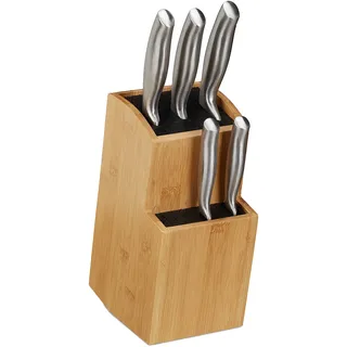 Relaxdays Messerblock unbestückt Natur