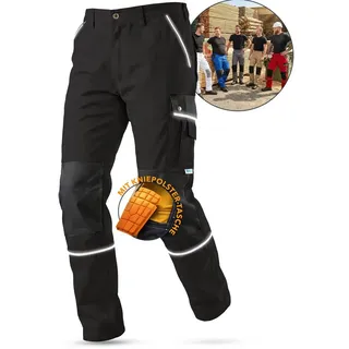 TMG Arbeitshose Style Cargohose Herren Bundhose schwarz Größe 56