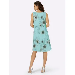 Witt Etuikleid Plisseekleid Ärmellos blau|grau 42