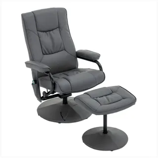Happy Home Massagesessel Relaxsessel mit Heizfunktion & Fußhocker - Grau