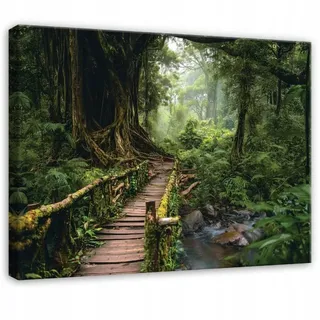 WALLARENA Leinwandbild Wald in Grün | Gr.: 40 x 30 cm
