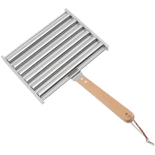 Hot Dog Roller Grill, Wurstroller Grill Abnehmbarer Würstchen Roller Grill mit extra langem Holzgriff für 5 Hot Dogs Miniwürsten Bratwürsten Taquitos (L)