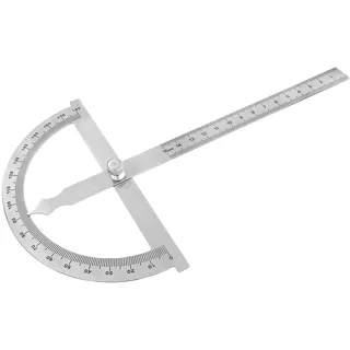 Flintronic Winkelmesser aus Edelstahl, mit Feststellschraube, 0-180° Verstellbar Präz.-Gradmesser Lineal Metall mit Skala (150mm) Winkelmesser Metall für Schule Holzarbeiten Heimarbeit Handwerker DIY