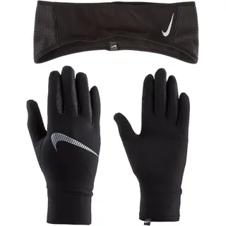 Nike essential running stirnband handschuhe black women - XS/S