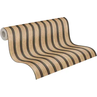 A.S. Création Vliestapete Holzpaneele 0,53 x 10,05 m 391091 Beige/Braun