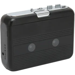 Tragbarer Kassettenspieler, Bluetooth-Kassettenspieler, UKW-Radio, Stereo, Kassettenspieler/-Recorder mit Kopfhörer, Auto-Reverse-Funktion(Schwarz)