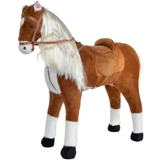 Pink Papaya Stehpferd für Kinder zum Reiten " Elsa 105 cm " in Braun/Blond | Gr.: onesize