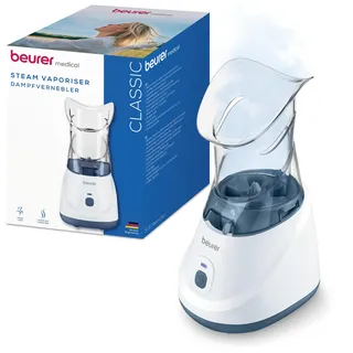 Beurer SI 31 SteamCare Dampf-Vernebler zur Befeuchtung von Mund, Nase & Rachen, leise Verneblung von Kochsalzlösung & ätherischen Ölen, mit Aroma Pads nutzbar, Luftbefeuchter für die Erkältungszeit