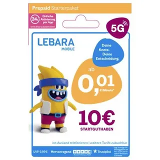 Lebara Prepaid Starterpaket Prepaid-Karte ohne Vertragsbindung