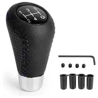 HBDTNTKF Auto Schaltknauf 5 Gang Für Nissan Micra K14 K13 C 2015-2022, Manueller Schaltknauf Leder Schaltknöpfe Manuelles Schaltgetriebe Mit 4 Adaptern 8/10/11/12mm,A