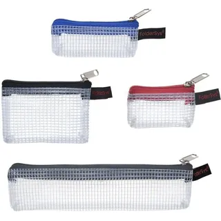 FolderSys Set aus 4 Mini Reissverschlusstaschen, Kleinkrambeutel PVC-faserverstärkt 40470-94