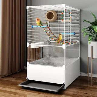 WXXSHGDW Papageienkäfig, Wellensittich Käfig, Vogelkäfig Groß mit Tablett, Vogelnest, Leiter, Schaukel, Futternapf, für Papageien, Conures, Unzertrennliche, Nymphensittiche, Sittiche