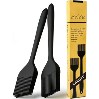 2 Stück 21cm Backpinsel,Silikonpinsel,Backpinsel Silikon,Silikonpinsel Küche,Pinsel Küche,Silikon Pinsel,Grillpinsel,Pinsel Backen,Spülmaschinengeeignet,für Backen,Kochen,Grillen