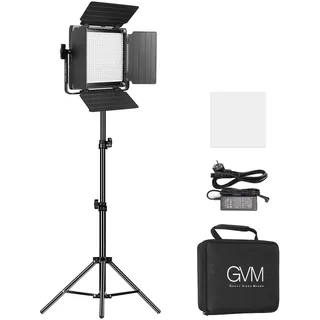 GVM 480 LED Videolicht Panel mit Lichtstativ, Bi-Color 2300K-6800K Studiolicht mit APP Steuerung,13000Lux/0,5m Fotografie Licht Dauerlicht für Foto Video Konferenzlicht YouTube Live Streaming CRI97+