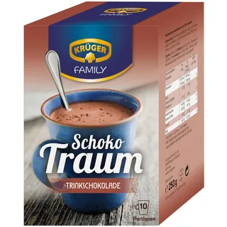 KRÜGER Family Schoko Traum Trinkschokolade I Kakao-Pulver zum anrühren I 8x 250g (10 Sachets)