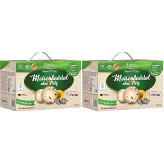 Fidelio Meisenknödel ohne Netz, ganzjähriges Wildvogelfutter proteinreich/energiereich, hochwertiges Vogelfutter für Wildvögel, 30 Stück im Karton aus FSC-zertifizierter Produktion, 2.5 kg