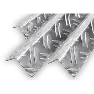Aluminium Warzenblech Duett Winkel Riffelblech Aluwinkel Kantenschutz 1,5/2mm 60x50x1,5mm 1000mm