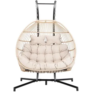 Home Deluxe Hängesessel Loma 2-Sitzer Beige