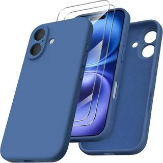 iPhone 16 Hülle Kameraschutz 2 Schutzfolien flüssiges Silikon