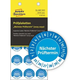 Avery Zweckform Prüfplaketten nächster Prüftermin, 2025-30