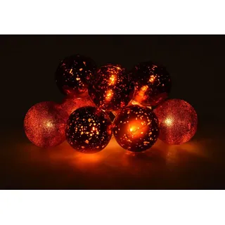 Spetebo Lichterkette 230 cm - 10 LED - Weihnachtskugel Lichterkette rot