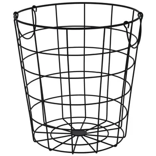 Spetebo Drahtkorb Aufbewahrungskorb rund 29 x 29 x 29 cm schwarz