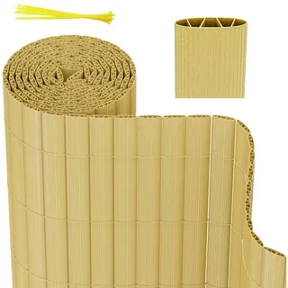 Clanmacy Balkonsichtschutz PVC Sichtschutzmatte Sichtschutz Balkon ohne Bohren Zaun Sichtschutz Sichtschutz, Wind-, Sonnenschutz 400 cm x 80 cm