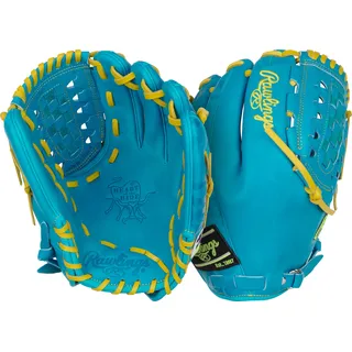 Rawlings Herren Heart of The Hide Baseball Glove | Limited Edition ColorSync Series | 2025 | Multiple Styles Baseballhandschuh, Blaugrün/Gelb | Korbgeflecht, 12" | Utility