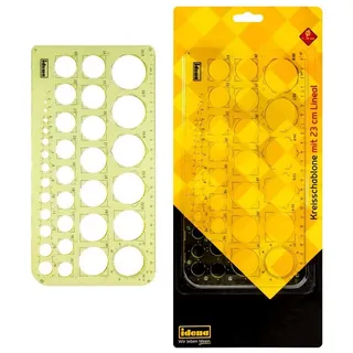 IDENA 20070 - Kreisschablone mit 23 cm Lineal, 1 Stück