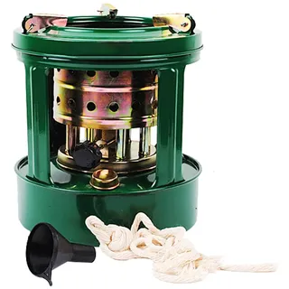 SYLUOQP Petroleumofen, Mini Petroleumheizung für Innenräume, Petroleum Heizung mit 8 Docht, Kerosinofen Camping-Kerosin-Herd Diesel-Kocher, Grün Tragbares Petroleumheizer