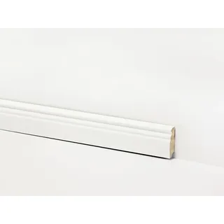 Equipped Sockelleiste 58mm 0040 Weiss mit Fase (Berliner Leiste)