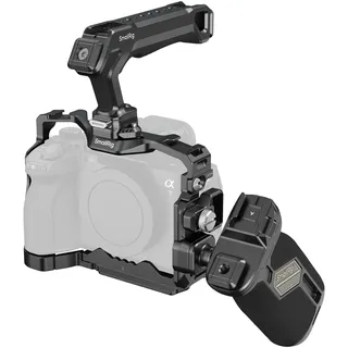 SMALLRIG HawkLock Schnellwechsel-Käfig-Kit für Sony Alpha7 V / A7R V / A7 IV / A7S III / A1 / A7R IV, mit Oberem Griff/seitlichem Griff/Kabelklemme für HDMI – 5599