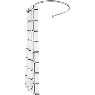 Duschstange Ohne Bohren, Eck Duschvorhangstange U Form, Verstellbar Duschvorhang mit Stange, Winkelstange Dusche, Edelstahl, Max. 20kg, für Badezimmer, Toiletten, Umkleideräume