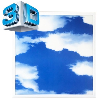 tm lecom 3D LED Panel Deckenleuchte 3D-Bild blauer Himmel mit weißen Wolken