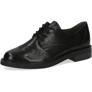 CAPRICE Damen Schnürschuhe aus Leder mit Blockabsatz, Schwarz (Black Nappa), 37.5