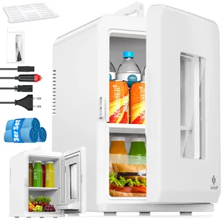 Kesser KESSER® 2in1 Mini Kühlschrank Kühlbox 15 Liter Kühl und Heizfunktion Tragbarer AC DC 220-240V/12V Steckdose und Zigarettenanzünder Warmhaltebox Mini-Thermobox Auto Büros Zimmer Camping Garten
