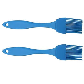 2 er Set Backpinsel Bratenpinsel Silikonpinsel Pinsel Küchenpinsel Silikon (2 x blau)