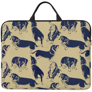Lustiger Dackel, 14 Zoll Laptophülle, Notebooktasche Laptophülle Aktentasche mit Griff